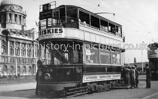 Liverpool Corporation Tram Liverpool, c.1920.